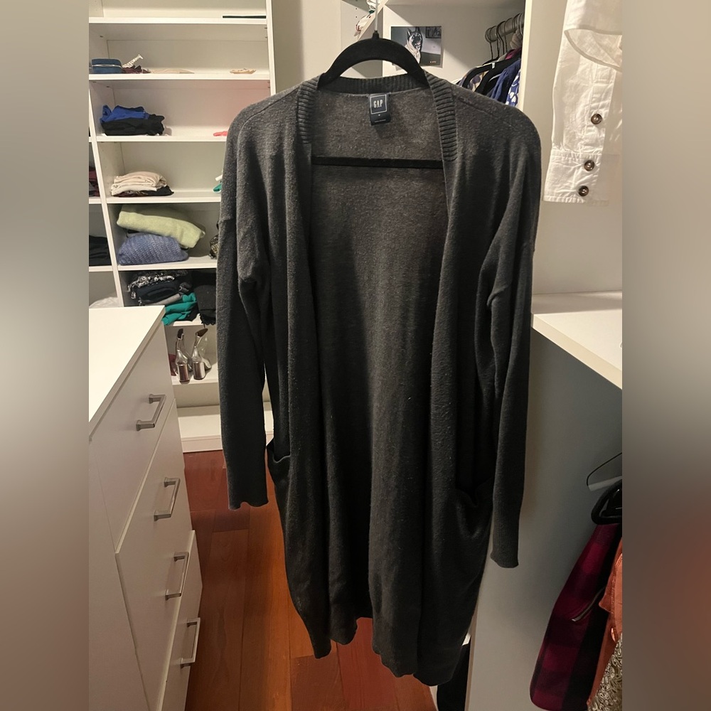 GAP Gray Long Cardigan Sweater
